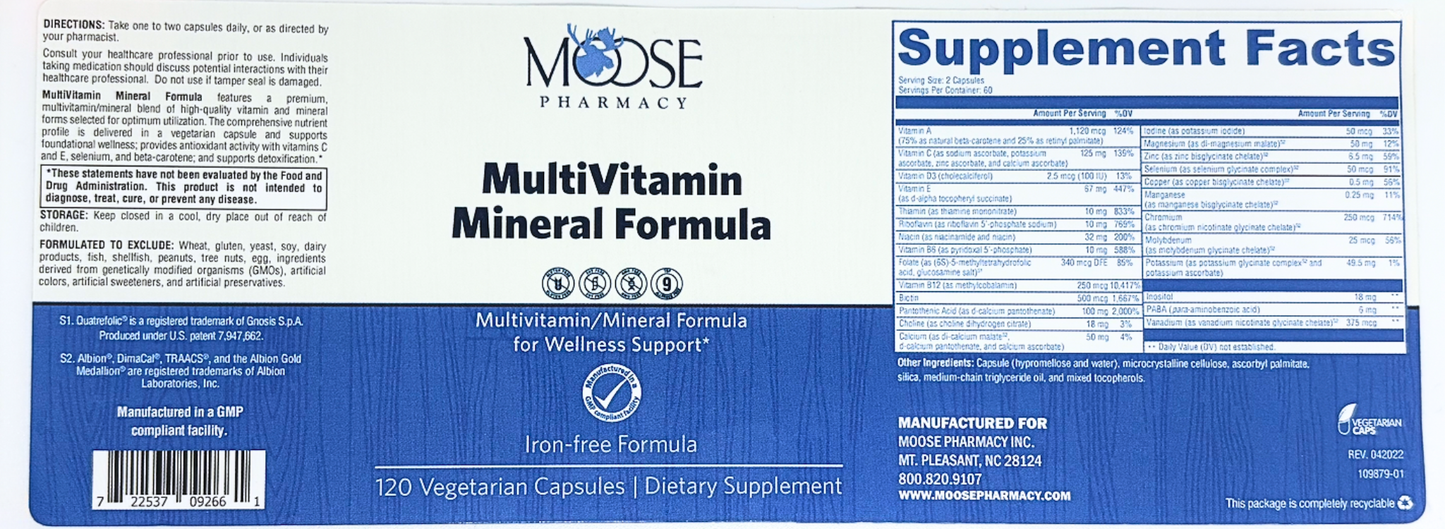 Multivitamin Mineral Formula | 120 Count
