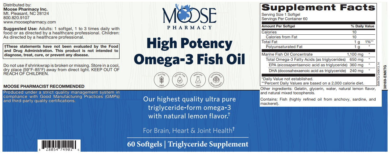 High Potency Omega-3 Fish Oil - 60 count
