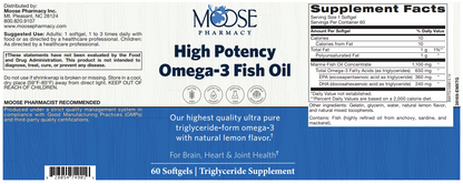 High Potency Omega-3 Fish Oil - 60 count