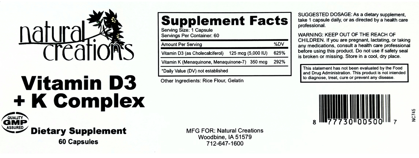 Vitamin D3 + K Complex